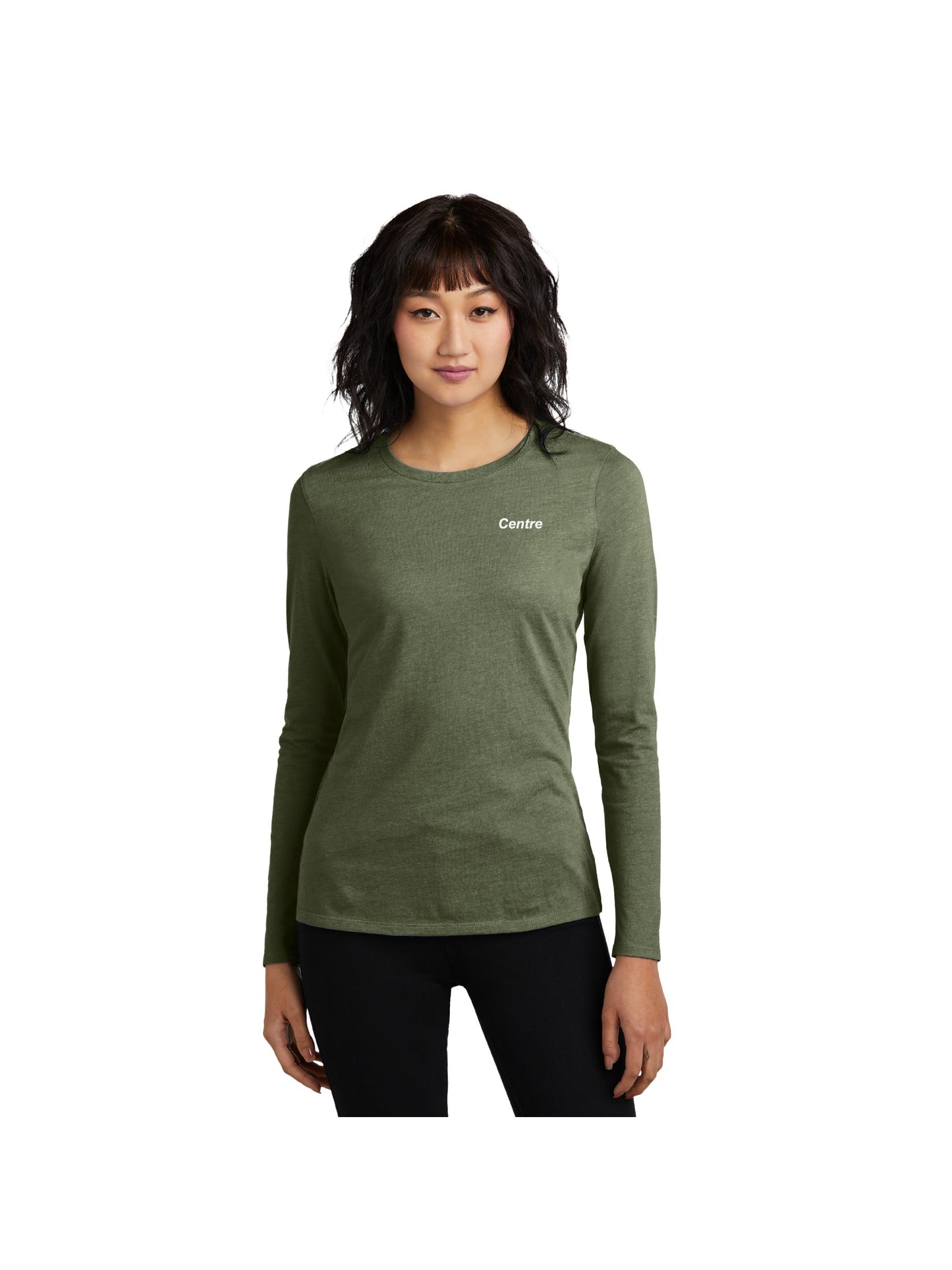 CI100. District Women's Perfect Blend CVC Long Sleeve Tee