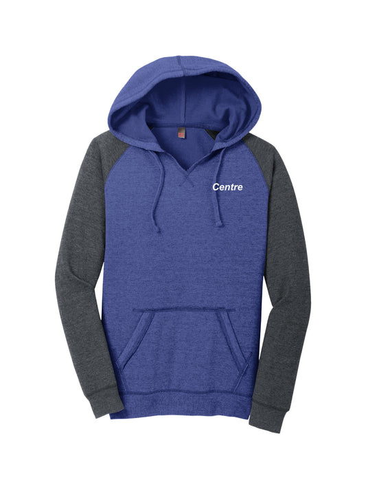 CI103. District Women's Lightweight Fleece Raglan Hoodie