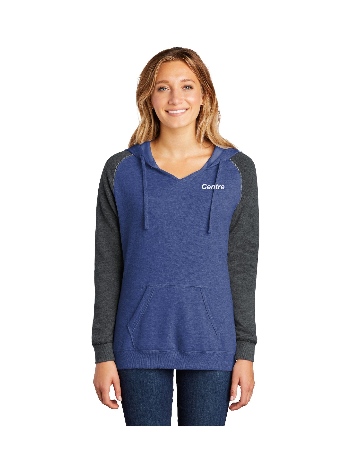 CI103. District Women's Lightweight Fleece Raglan Hoodie