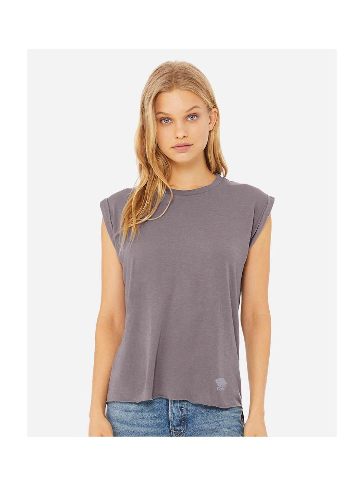 CP107. BELLA+CANVAS® Women’s Flowy Muscle Tee With Rolled Cuffs