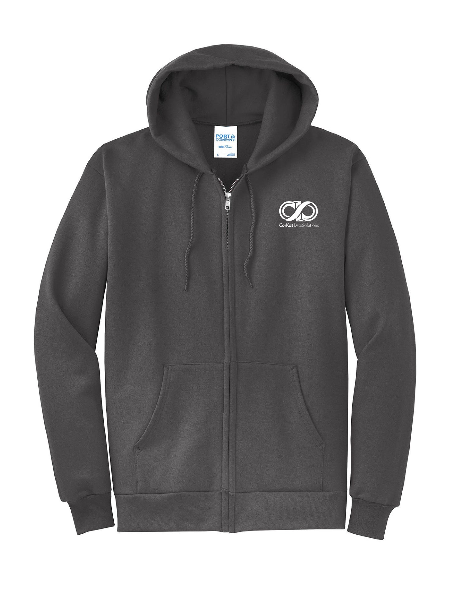 CK212. Port & Company® Core Fleece Full-Zip Hooded Sweatshirt