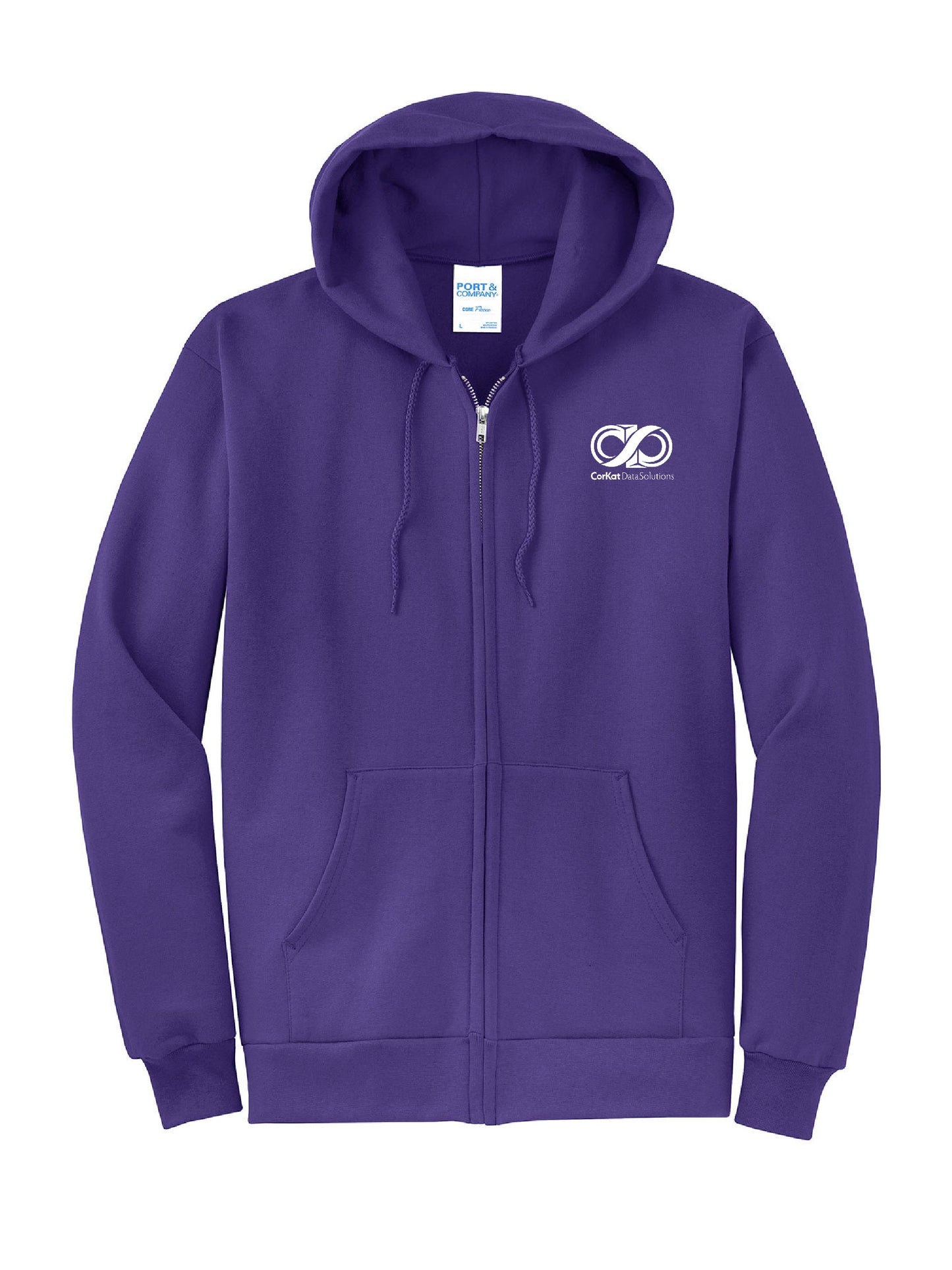 CK212. Port & Company® Core Fleece Full-Zip Hooded Sweatshirt