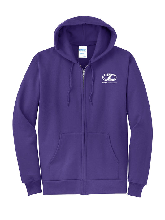 CK212. Port & Company® Core Fleece Full-Zip Hooded Sweatshirt