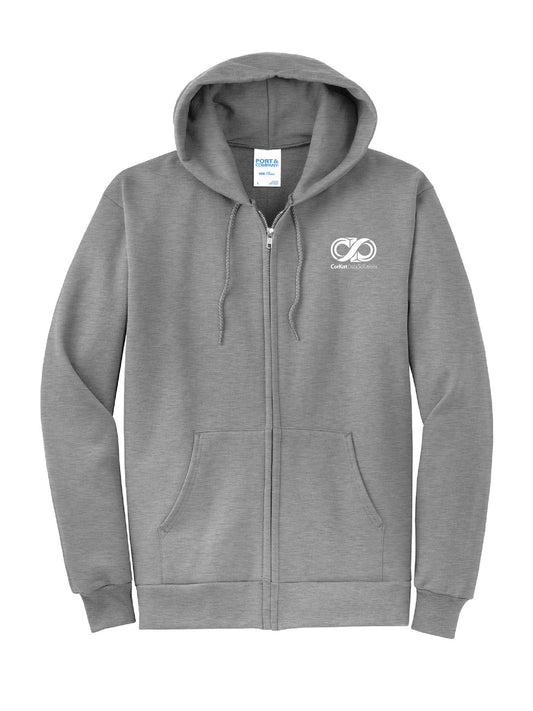 CK212. Port & Company® Core Fleece Full-Zip Hooded Sweatshirt