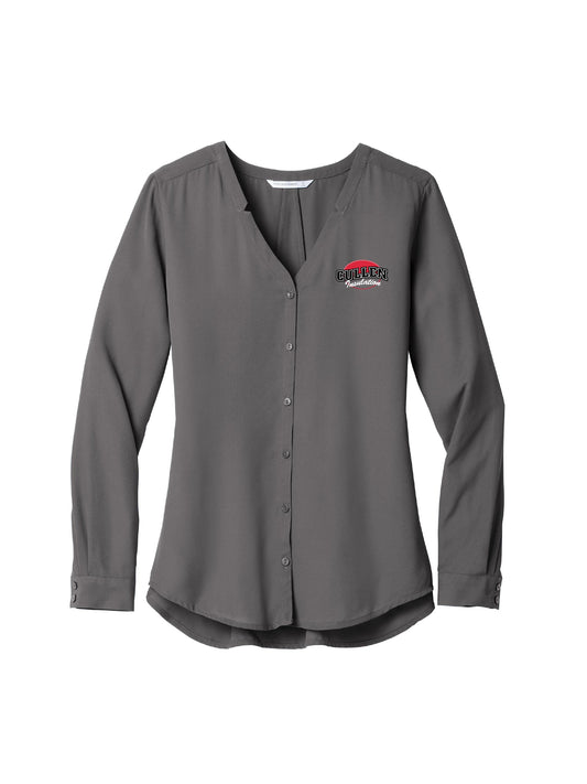CIN108. Port Authority ® Women's Long Sleeve Button-Front Blouse