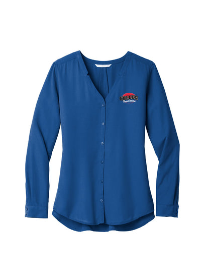 CIN108. Port Authority ® Women's Long Sleeve Button-Front Blouse