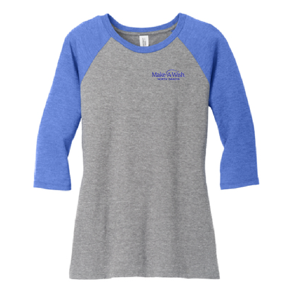 MAW100. Ladies' District® Perfect Tri® 3/4-Sleeve Raglan