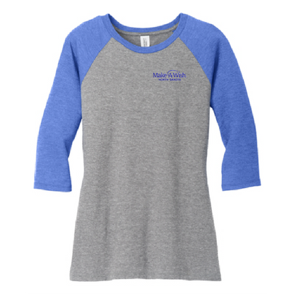 MAW100. Ladies' District® Perfect Tri® 3/4-Sleeve Raglan