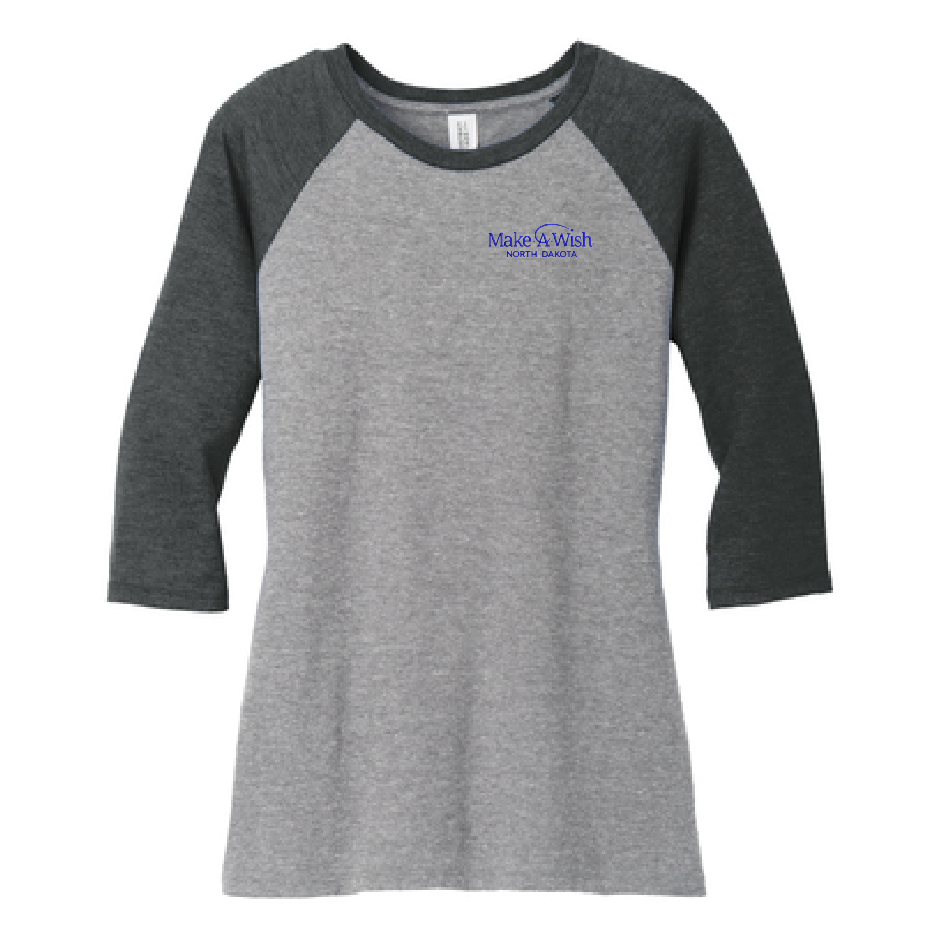 MAW100. Ladies' District® Perfect Tri® 3/4-Sleeve Raglan