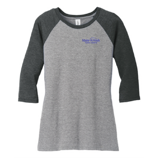 MAW100. Ladies' District® Perfect Tri® 3/4-Sleeve Raglan