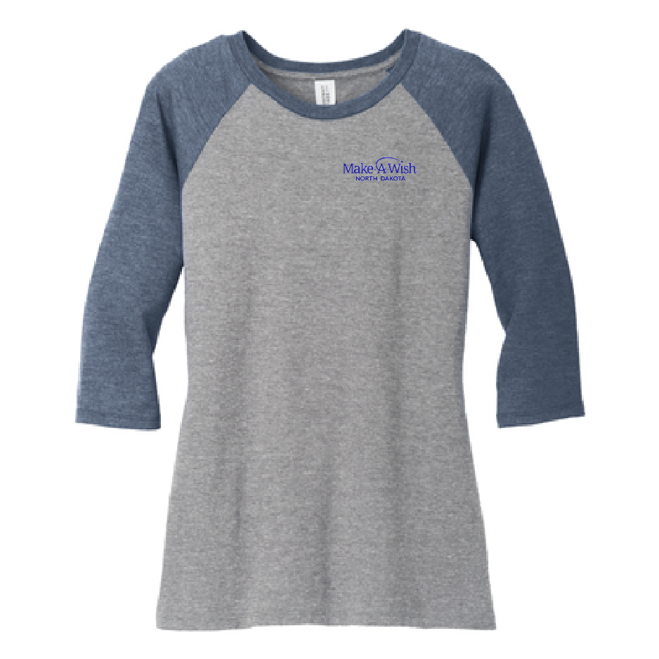 MAW100. Ladies' District® Perfect Tri® 3/4-Sleeve Raglan