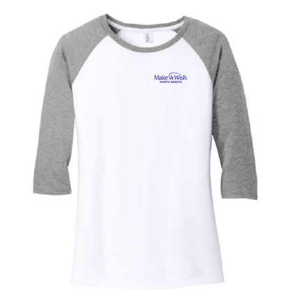MAW100. Ladies' District® Perfect Tri® 3/4-Sleeve Raglan