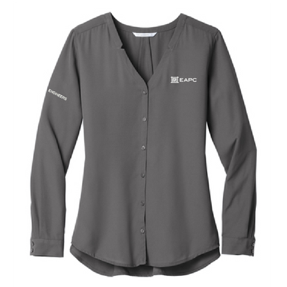 EAPC133. Port Authority ® Ladies Long Sleeve Button-Front Blouse