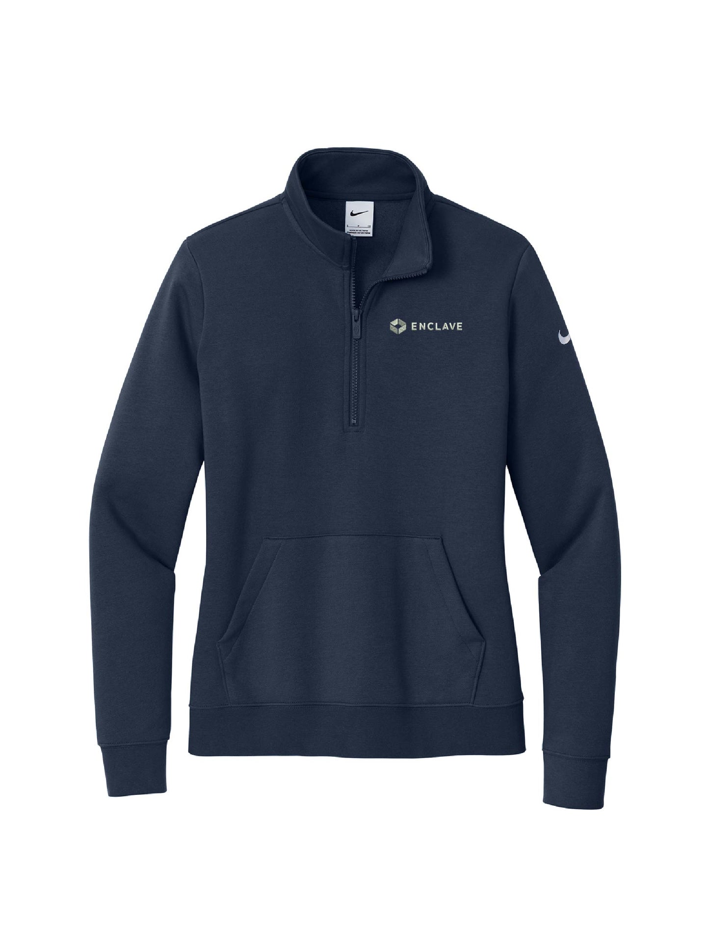 EC222. Nike Ladies Club Fleece Sleeve Swoosh 1/2-Zip