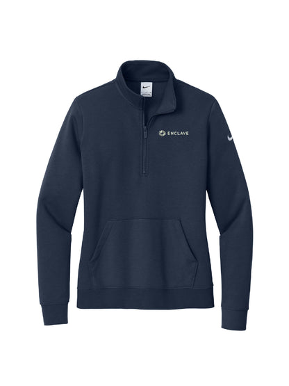EC222. Nike Ladies Club Fleece Sleeve Swoosh 1/2-Zip