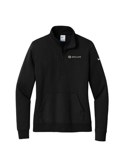 EC222. Nike Ladies Club Fleece Sleeve Swoosh 1/2-Zip