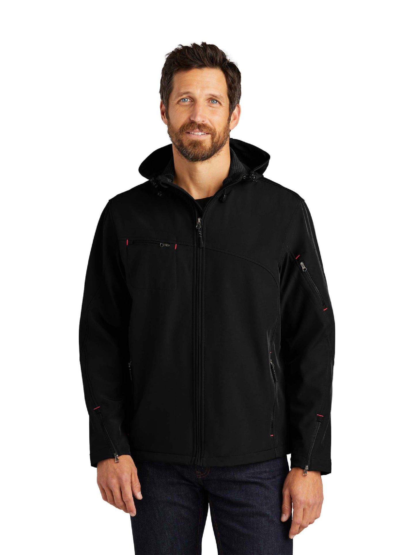EC117. Port Authority® Textured Hooded Soft Shell Jacket