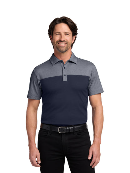 EC112. Port Authority® Fine Pique Blend Blocked Polo