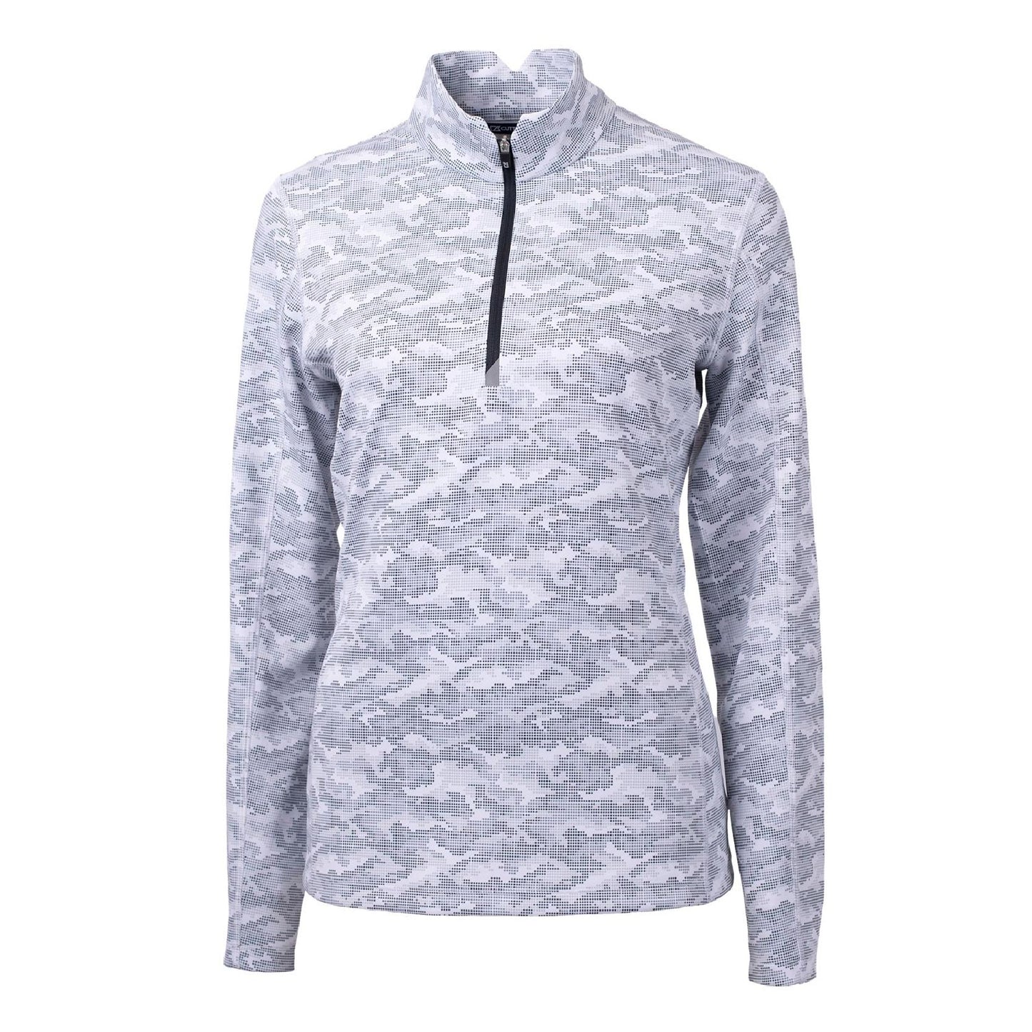 GSC133. Cutter & Buck Traverse Camo Print Stretch Quarter Zip Women's Pullover