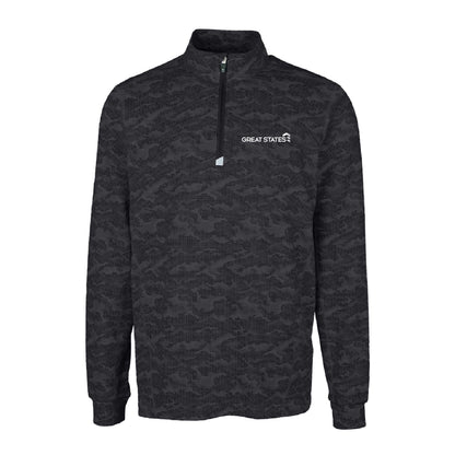 GSC244. Cutter & Buck Traverse Camo Print Stretch Quarter Zip Mens Pullover