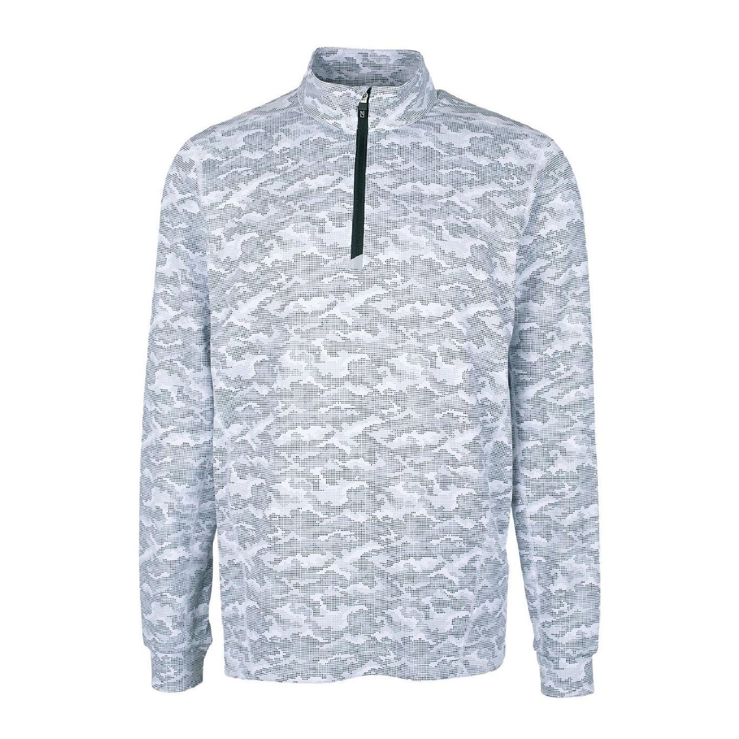 GSC244. Cutter & Buck Traverse Camo Print Stretch Quarter Zip Mens Pullover