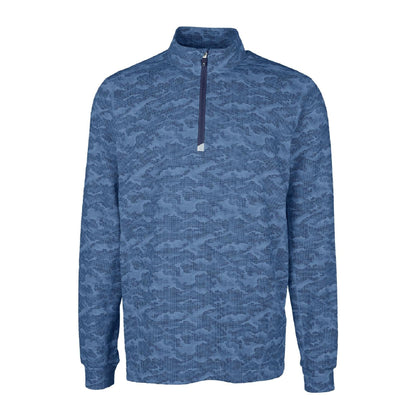 GSC244. Cutter & Buck Traverse Camo Print Stretch Quarter Zip Mens Pullover