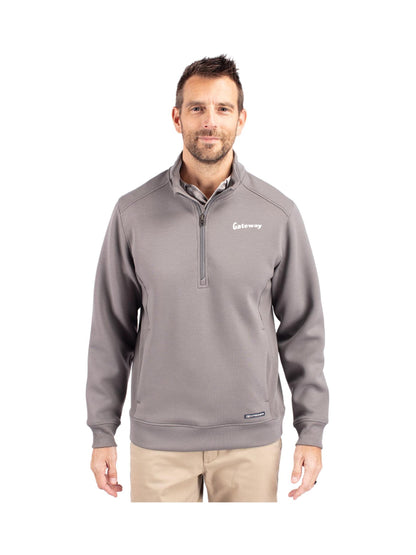 GW210. Cutter & Buck Roam Recycled Buttery-Soft Knit Mens Quarter Zip Jacket