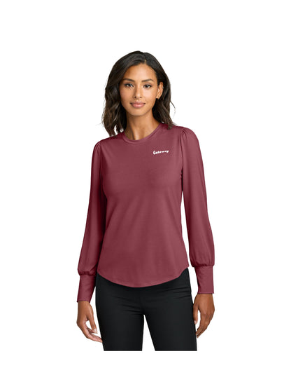 GW103. Mercer+Mettle Women's Stretch Jersey Long Sleeve Blouson Top