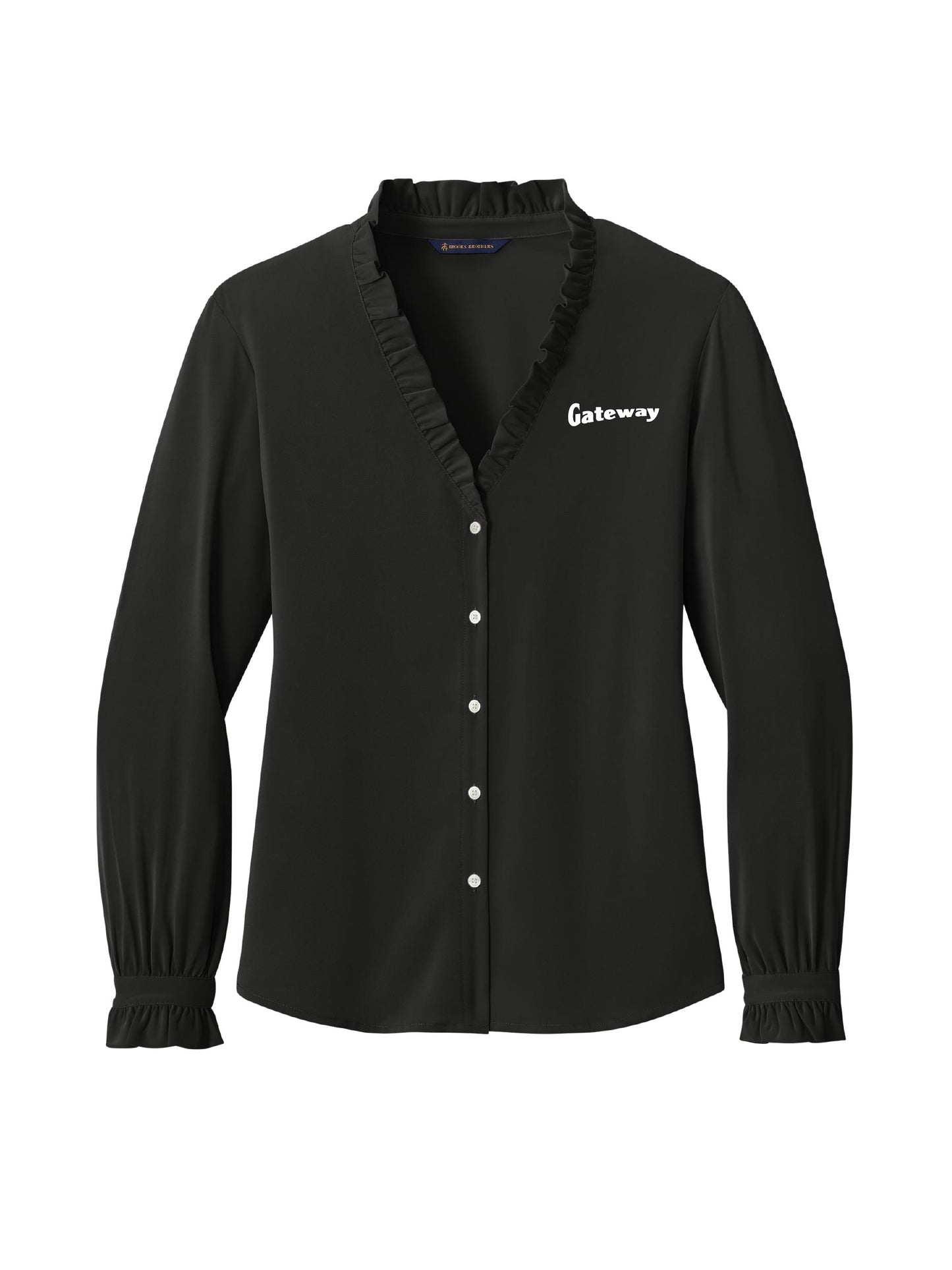 GW104. Brooks Brother's Women's Long Sleeve Ruffle Collar Blouse
