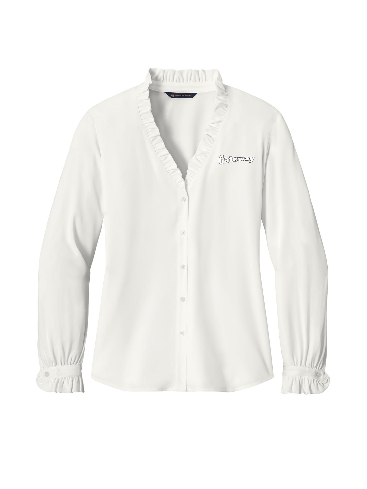 GW104. Brooks Brother's Women's Long Sleeve Ruffle Collar Blouse