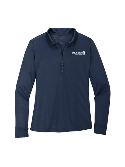 GSC103. Ladies Port Authority® Silk Touch™ Long Sleeve Performance Polo Shirt