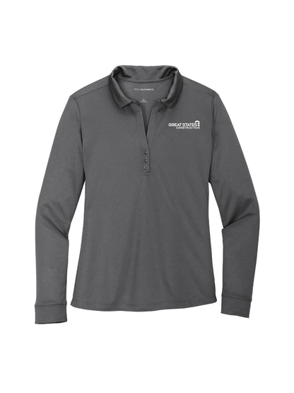 GSC103. Ladies Port Authority® Silk Touch™ Long Sleeve Performance Polo Shirt