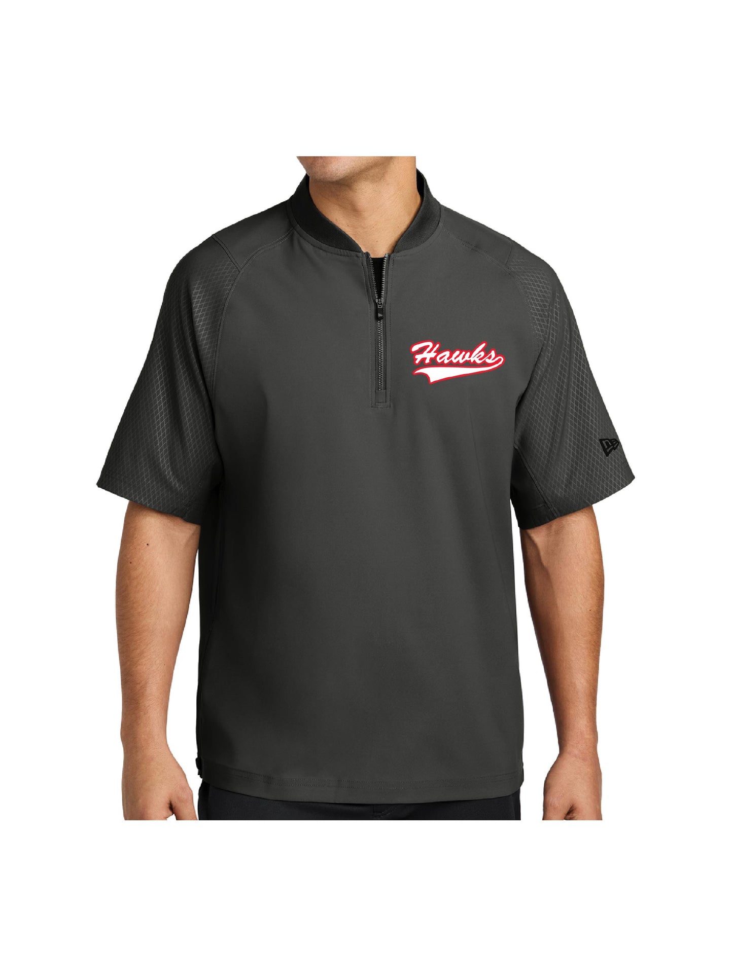 Hawks201. New Era® Cage Short Sleeve 1/4-Zip Jacket