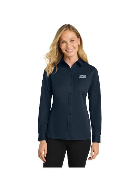 HI100. Port Authority® Ladies Dimension Knit Dress Shirt