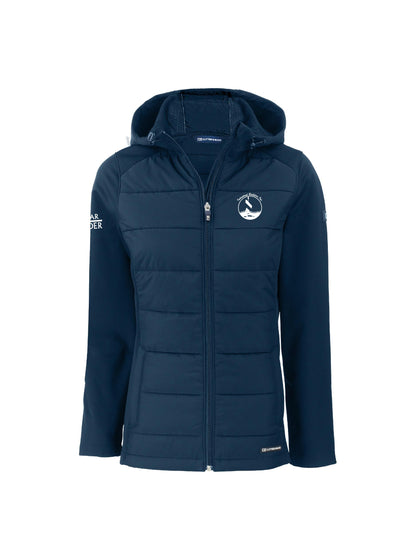 IBA102. Cutter & Buck Evoke Hybrid Eco Softshell Recycled Full Zip Womens Hooded Jacket