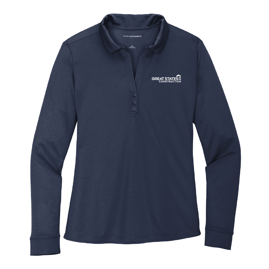 GSC103. Ladies Port Authority® Silk Touch™ Long Sleeve Performance Polo Shirt