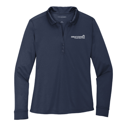 GSC103. Ladies Port Authority® Silk Touch™ Long Sleeve Performance Polo Shirt