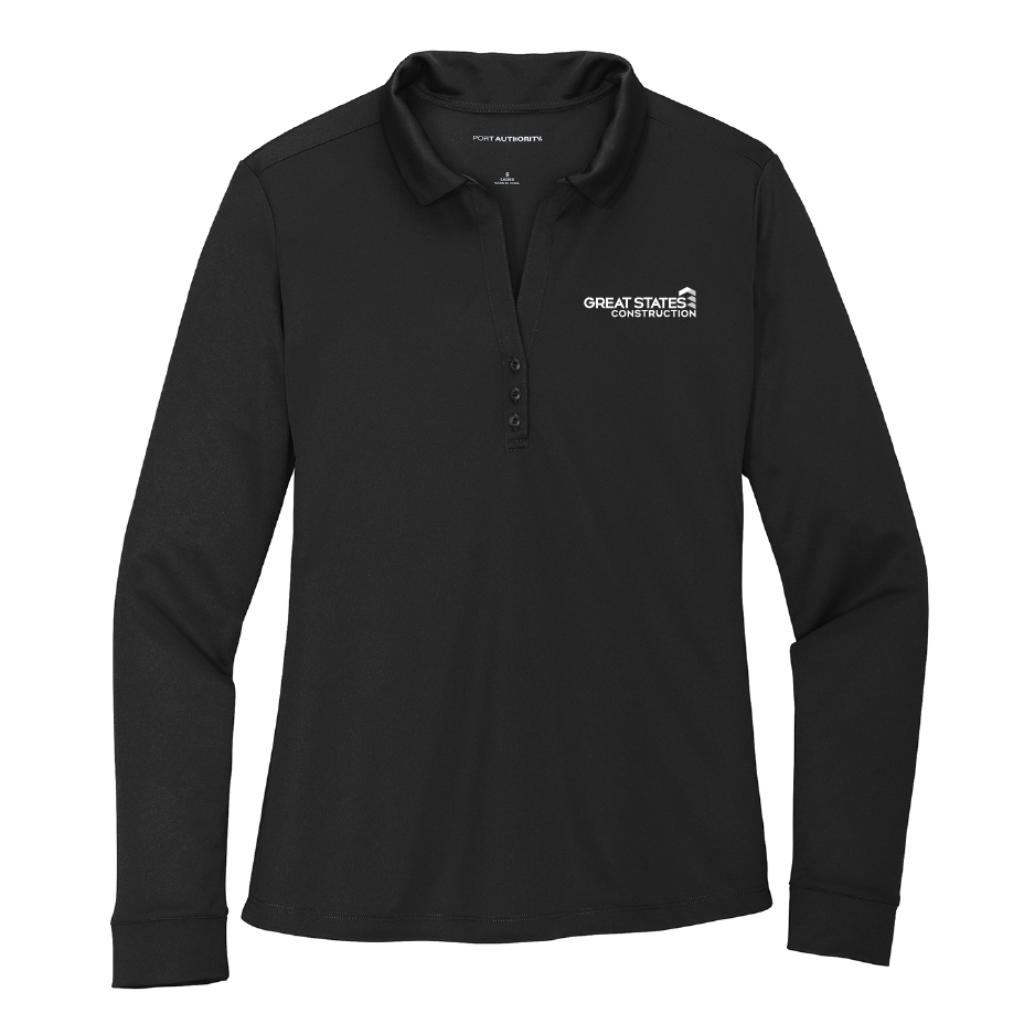 GSC103. Ladies Port Authority® Silk Touch™ Long Sleeve Performance Polo Shirt