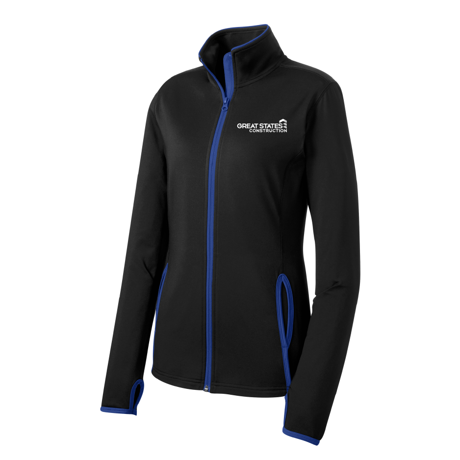 GSC109. Sport-Tek® Ladies' Sport-Wick® Stretch Contrast Full-Zip Jacket
