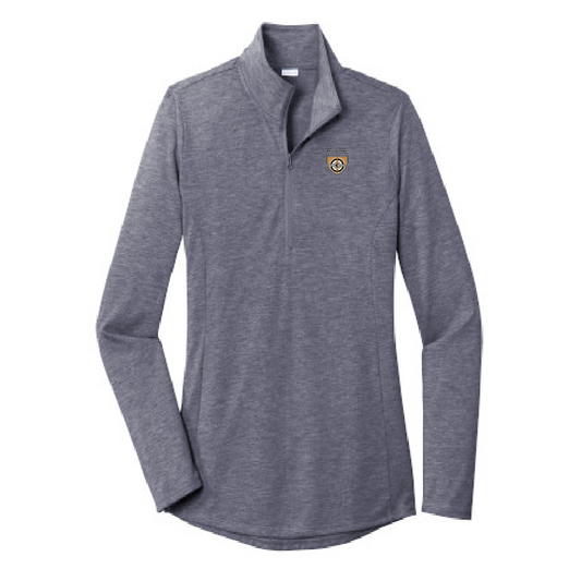 WRJ102. Sport-Tek ® Ladies PosiCharge ® Tri-Blend Wicking 1/4-Zip Pullover