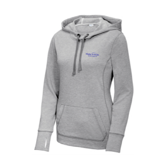 MAW109. Ladies' Sport-Tek®  PosiCharge® Tri-Blend Wicking Fleece Hooded Pullover
