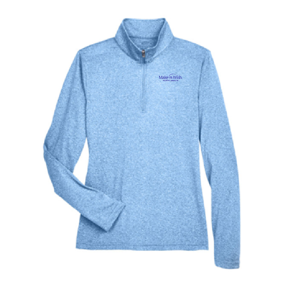 MAW119. UltraClub Ladies Heathered Quarter Zip