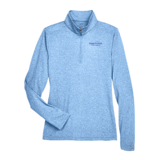 MAW119. UltraClub Ladies Heathered Quarter Zip