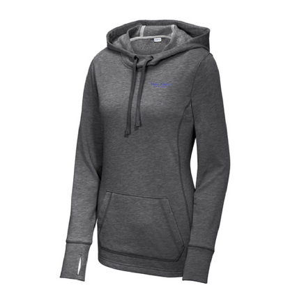 MAW109. Ladies' Sport-Tek®  PosiCharge® Tri-Blend Wicking Fleece Hooded Pullover