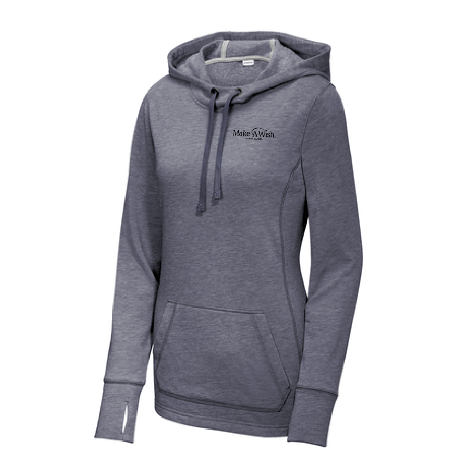 MAW109. Ladies' Sport-Tek®  PosiCharge® Tri-Blend Wicking Fleece Hooded Pullover