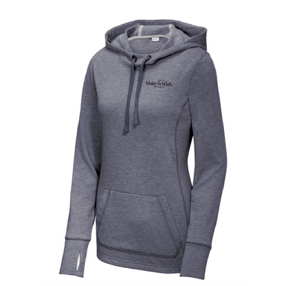 MAW109. Ladies' Sport-Tek®  PosiCharge® Tri-Blend Wicking Fleece Hooded Pullover