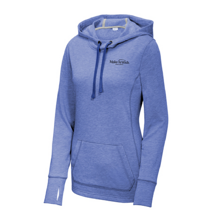 MAW109. Ladies' Sport-Tek®  PosiCharge® Tri-Blend Wicking Fleece Hooded Pullover