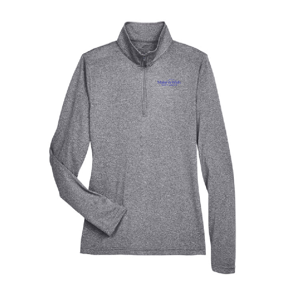 MAW119. UltraClub Ladies Heathered Quarter Zip