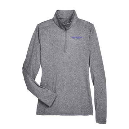 MAW119. UltraClub Ladies Heathered Quarter Zip
