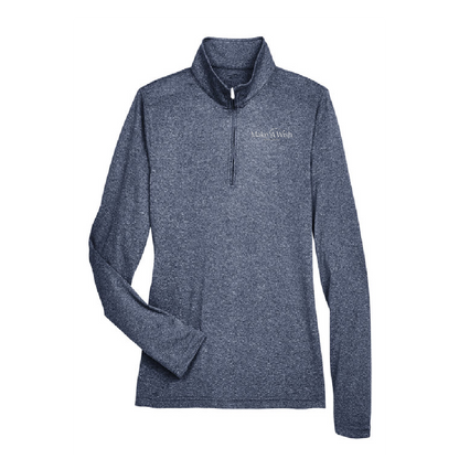 MAW119. UltraClub Ladies Heathered Quarter Zip